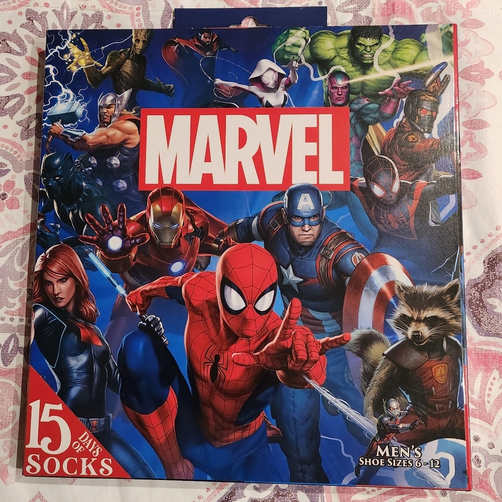 15 Days of Socks Marvel Avengers Men's Advent Calendar Shoe Size 6-12 NWT